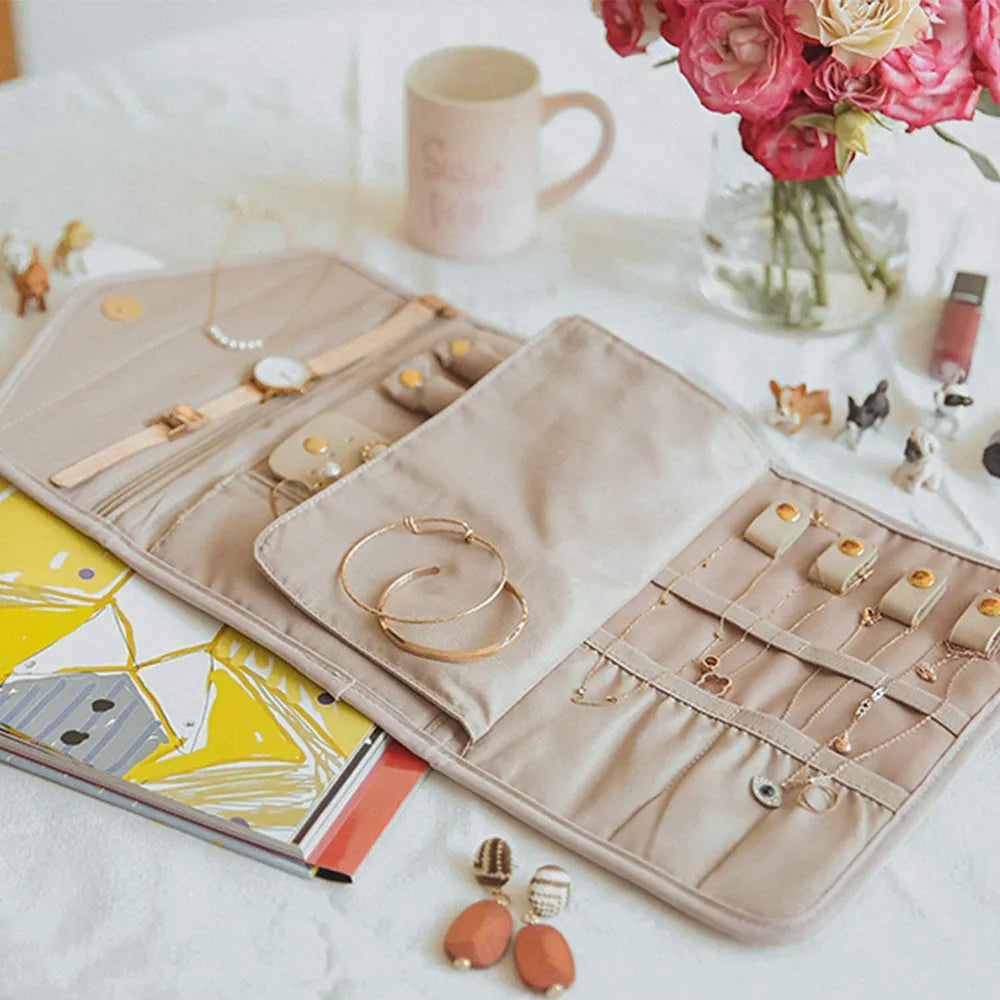 Vibe Geeks Roll Foldable Jewelry Case for Journey Travel